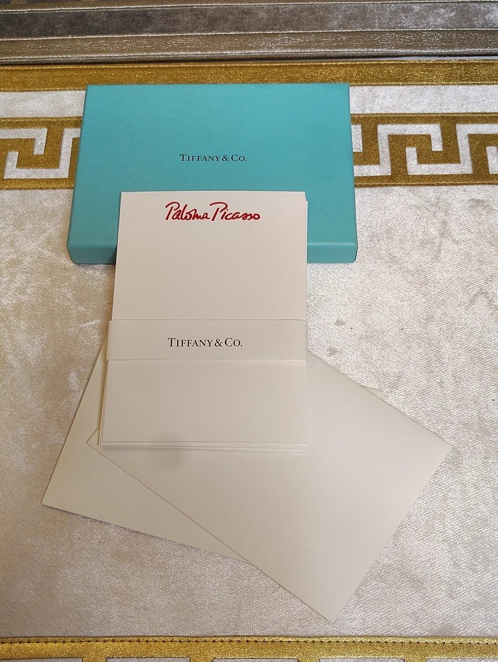 Tiffany & Co. Robin's Egg Blue Box with White Stationery Set